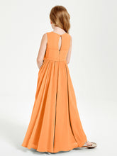 Chic Elegant Sleeveless Dresses for Junior Bridesmaids Orange