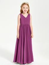 Chic Elegant Sleeveless Dresses for Junior Bridesmaids Orchid