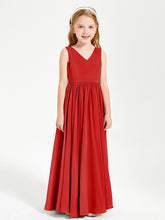 Chic Elegant Sleeveless Dresses for Junior Bridesmaids Red
