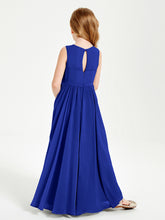 Chic Elegant Sleeveless Dresses for Junior Bridesmaids Royal Blue