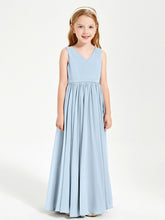 Chic Elegant Sleeveless Dresses for Junior Bridesmaids Sky Blue