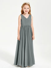 Chic Elegant Sleeveless Dresses for Junior Bridesmaids Steel Grey