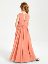Chic Elegant Sleeveless Dresses for Junior Bridesmaids Sunset