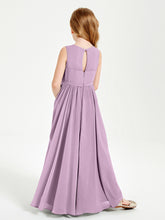 Chic Elegant Sleeveless Dresses for Junior Bridesmaids Wisteria