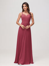 Sweetheart A-Line Ruched Chiffon Dress Cinnamon Rose