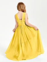 Long V-neck Junior Bridesmaid Dresses Marigold