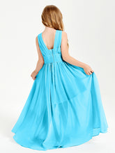 Long V-neck Junior Bridesmaid Dresses Pool