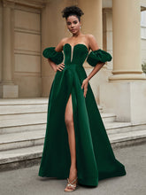 Off the Shoulder Sweetheart Prom Dress Dark Green