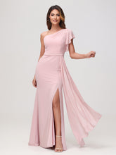 Sheath A-Line One Shoulder Dress Dusty Rose