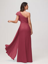 Sheath A-Line One Shoulder Dress Cinnamon Rose