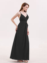 Deep V Neck Chiffon Low Back Dresses Plum