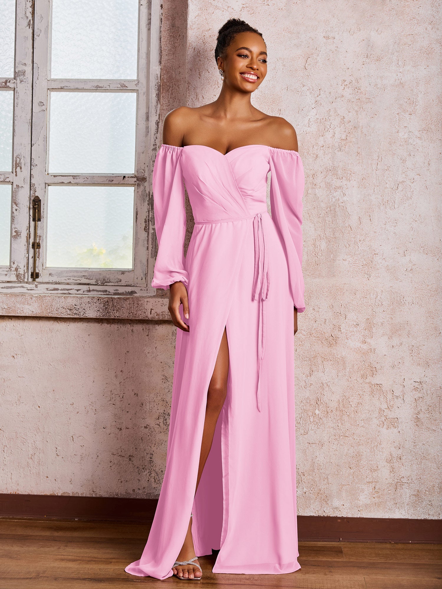 candy pink bridesmaid dresses uk Candy Pink Bridesmaid Dress Trinity Gorgeous Off The Shoulder Long Chi
