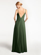 Spaghetti Strap Sweetheart Cascade Skirt Dress Olive Green