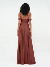 Sweetheart Neck Off Shoulder Empire Chiffon Dresses Terracotta