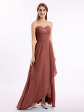 Strapless Sweetheart Dresses with Cascade Skirt Terracotta