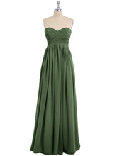 Empire Long Chiffon Dresses with Sweethart Olive Green