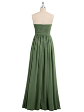 Empire Long Chiffon Dresses with Sweethart Olive Green