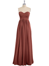 Empire Long Chiffon Dresses with Sweethart Terracotta