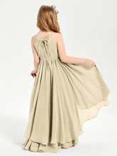 Asymmetrical Chiffon Junior Bridesmaid Dresses Champagne