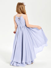 Asymmetrical Chiffon Junior Bridesmaid Dresses Lavender