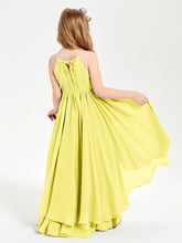 Asymmetrical Chiffon Junior Bridesmaid Dresses Lemon