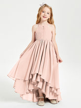 Asymmetrical Chiffon Junior Bridesmaid Dresses Pearl Pink