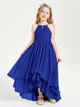 Asymmetrical Chiffon Junior Bridesmaid Dresses Royal Blue