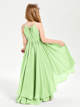 Asymmetrical Chiffon Junior Bridesmaid Dresses Sage