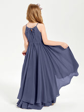 Asymmetrical Chiffon Junior Bridesmaid Dresses Stormy