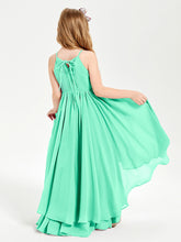 Asymmetrical Chiffon Junior Bridesmaid Dresses Turquoise