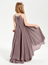 Asymmetrical Chiffon Junior Bridesmaid Dresses Vintage Mauve