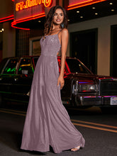 A-line Square Floor length Jersey Gown Dusk