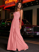 A-line Square Floor length Jersey Gown Flamingo