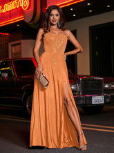 A-line Square Floor length Jersey Gown Orange