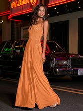A-line Square Floor length Jersey Gown Orange