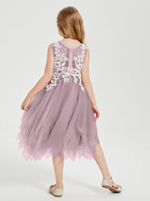 Tea Length Tulle Junior Bridesmaid Dresses Dusk