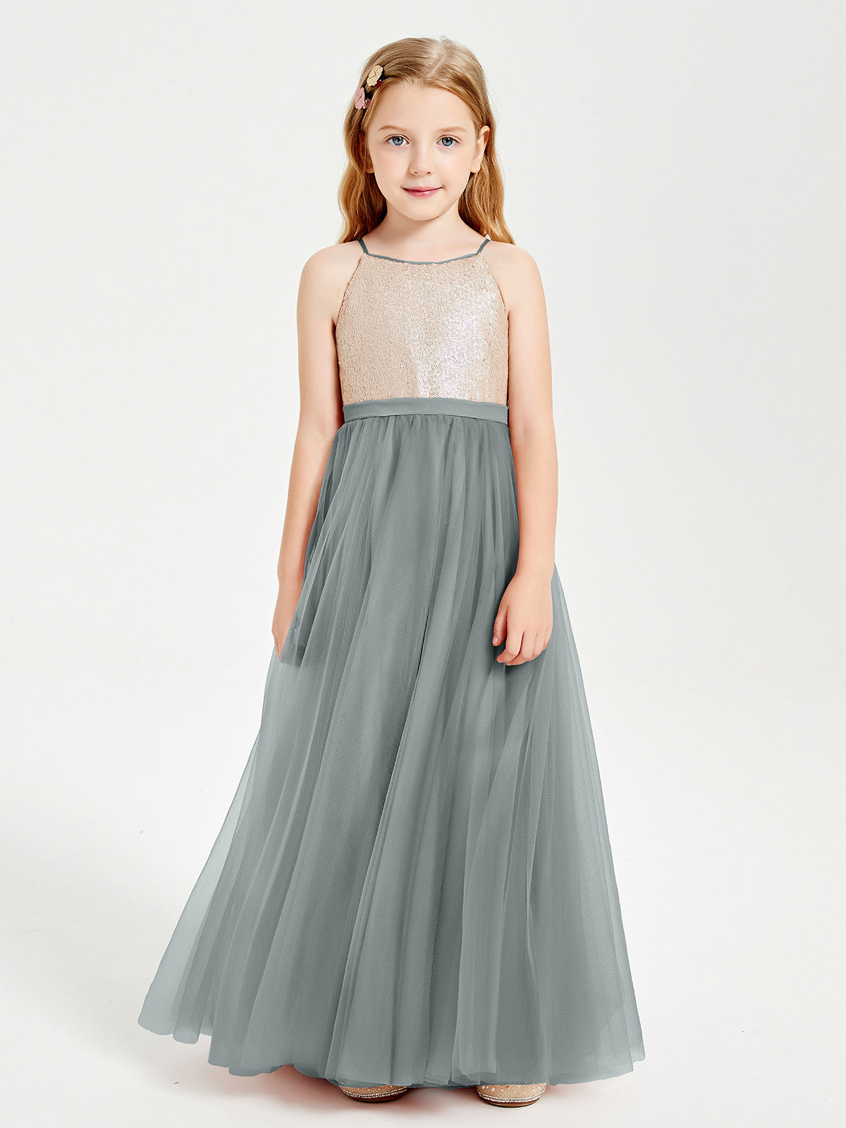 Grey bridesmaid hotsell dresses kids