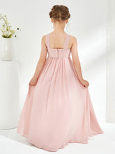 Cross Shoulder Strap Junior Bridesmaid Dresses Dusty Rose