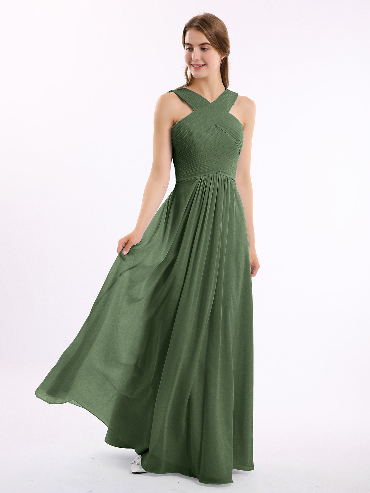 Olive green cocktail on sale dress