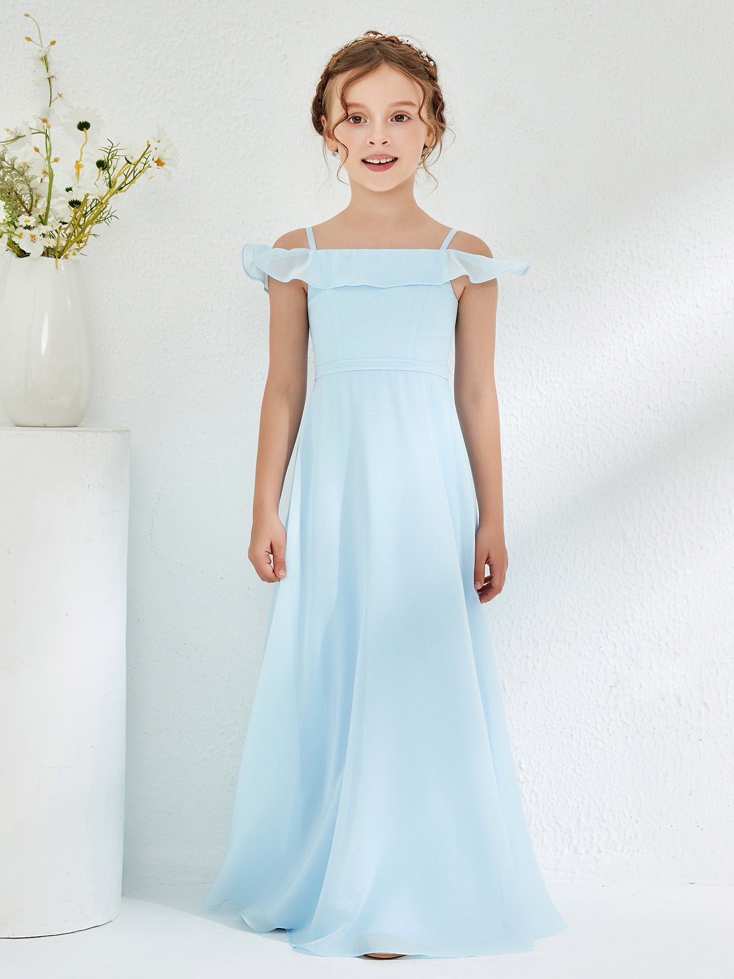 Light Blue Dress For Girls 10 12 Azazie A-Line/Princess Illusion Floor-Length Chiffon Junior Light Blue Dress For Girls 10 12 Azazie A-Line/Princess Illusion Floor-Length Chiffon Junior