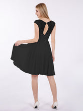 Chiffon and Lace Short Dress with Open Back Plum