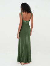 Mermaid Long Velvet Dresses with Beauta Neckline Olive Green