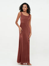 Mermaid Long Velvet Dresses with Beauta Neckline Terracotta