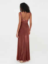Mermaid Long Velvet Dresses with Beauta Neckline Terracotta