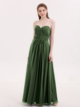 Strapless Maxi Dresses with Sweetheart Olive Green