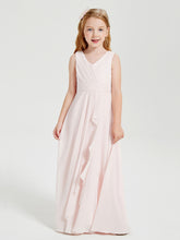 Boho Long Chiffon Bridesmaid Gown Blushing Pink