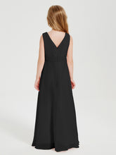 Boho Long Chiffon Bridesmaid Gown Black