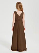 Boho Long Chiffon Bridesmaid Gown Brown