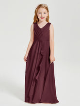 Boho Long Chiffon Bridesmaid Gown Cabernet