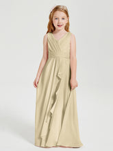Boho Long Chiffon Bridesmaid Gown Champagne